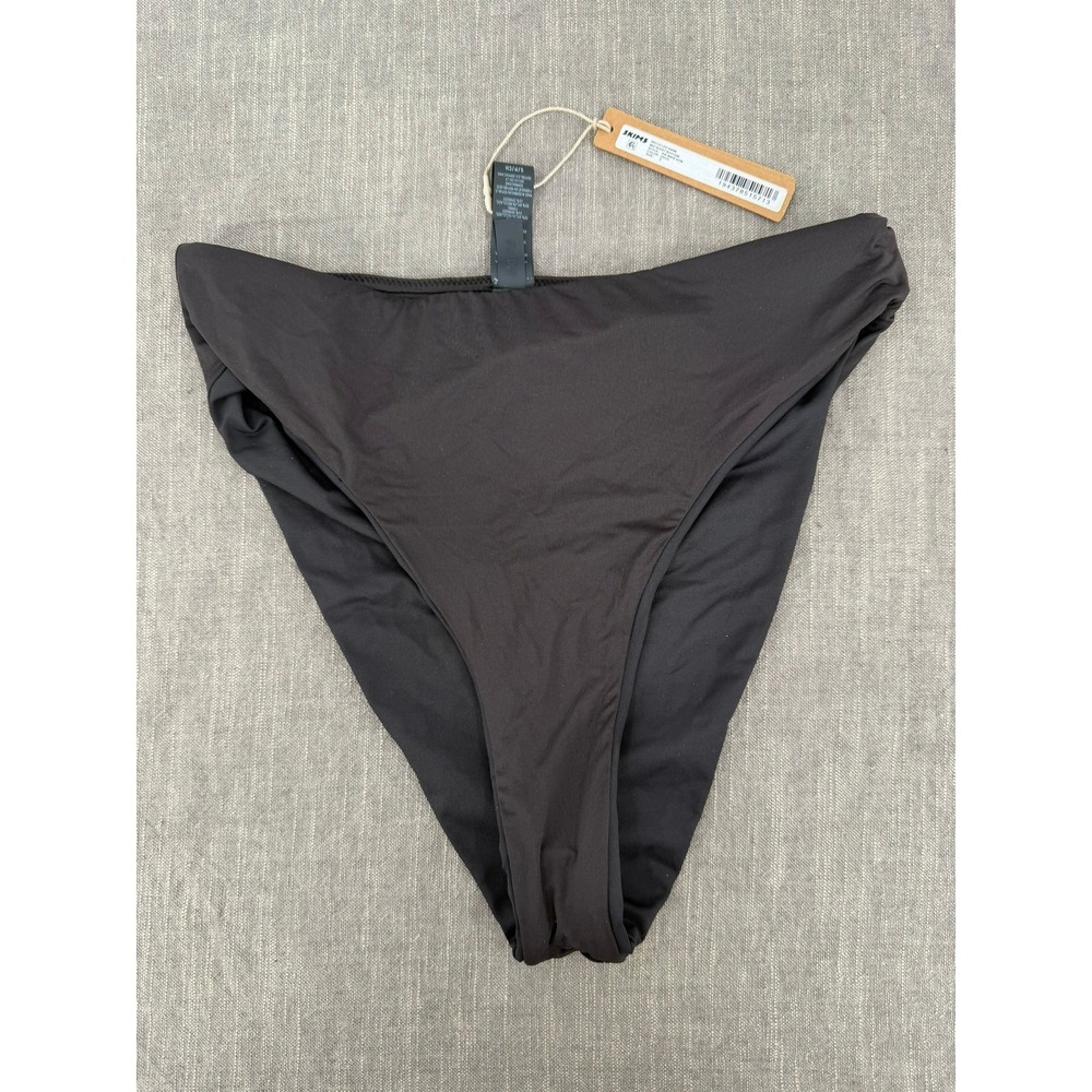 SKIMS Recycled Swim Mid Waist Bikini Bottom Onyx Black Size S Small NWT